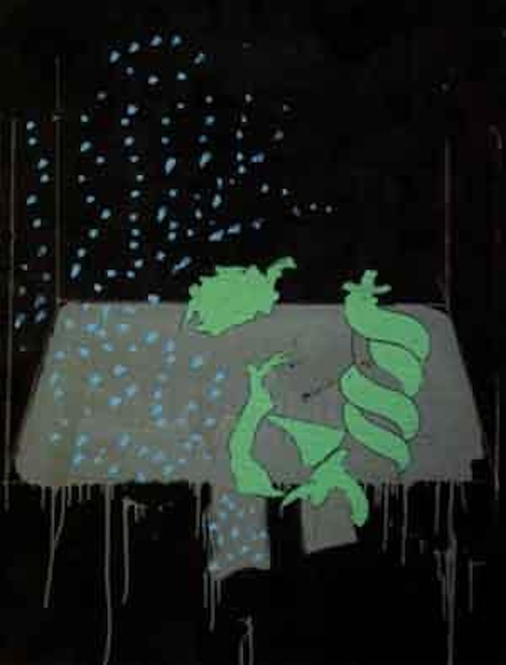 Landscape on black background by Tano Festa