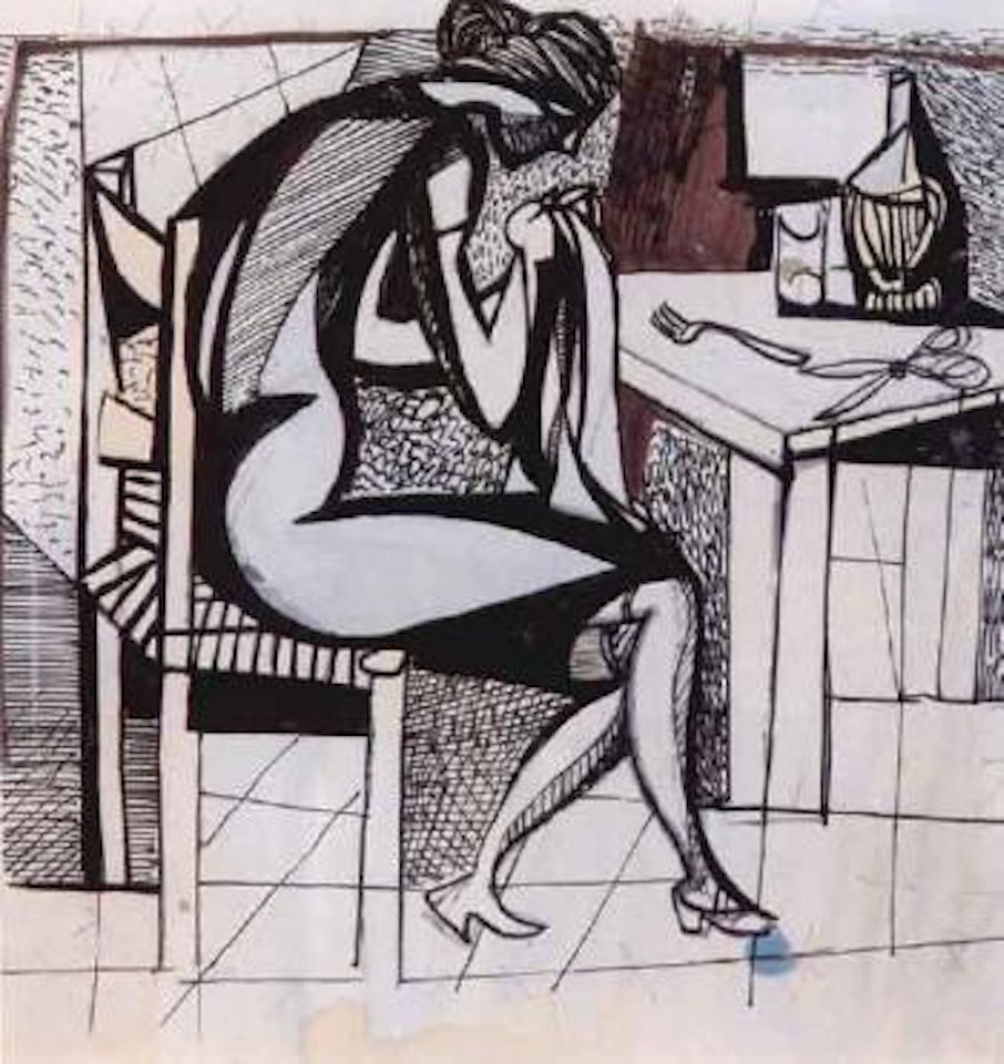 Seamstress. Seated figure by Renato Guttuso