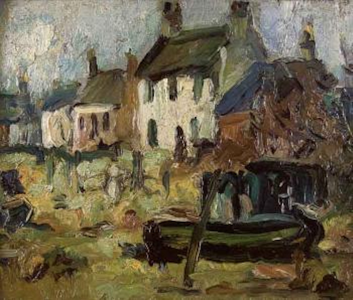Fife fishing village by George Leslie Hunter