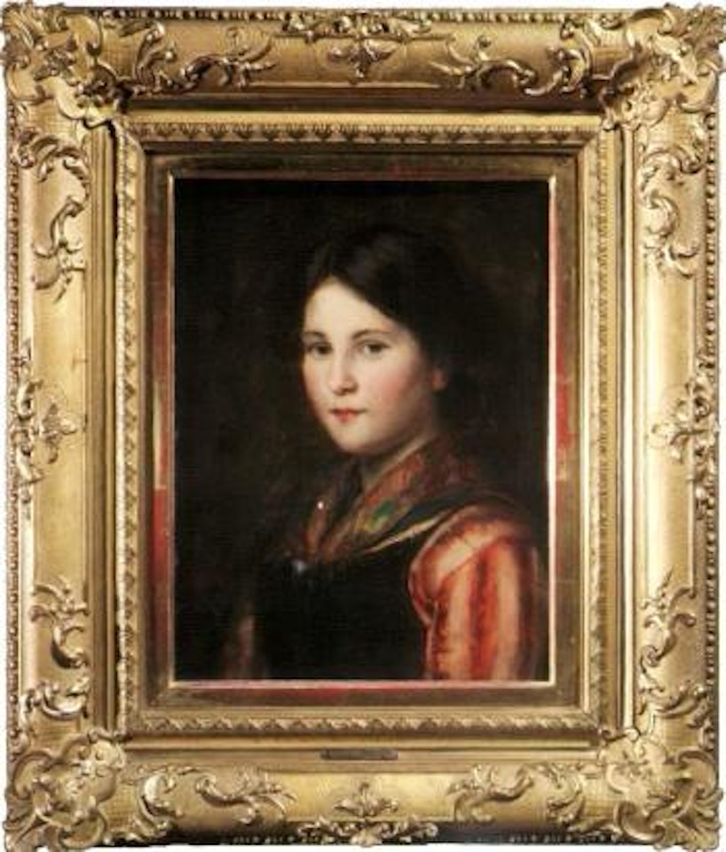 Portrait of young peasant girl by Franz von Defregger