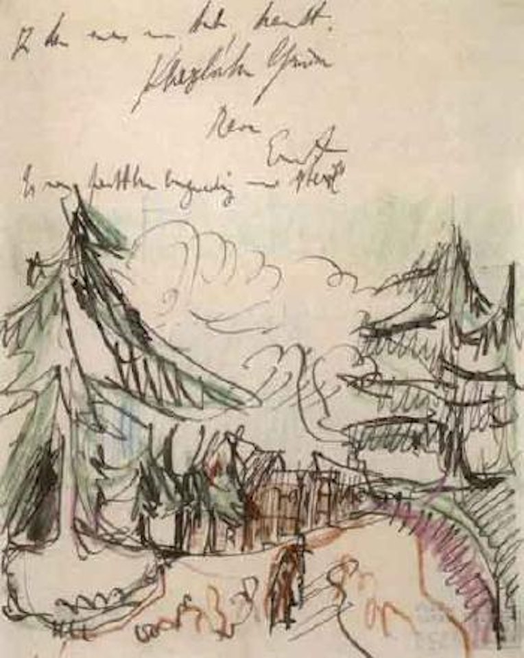 Small landscape with fir trees by Ernst Ludwig Kirchner