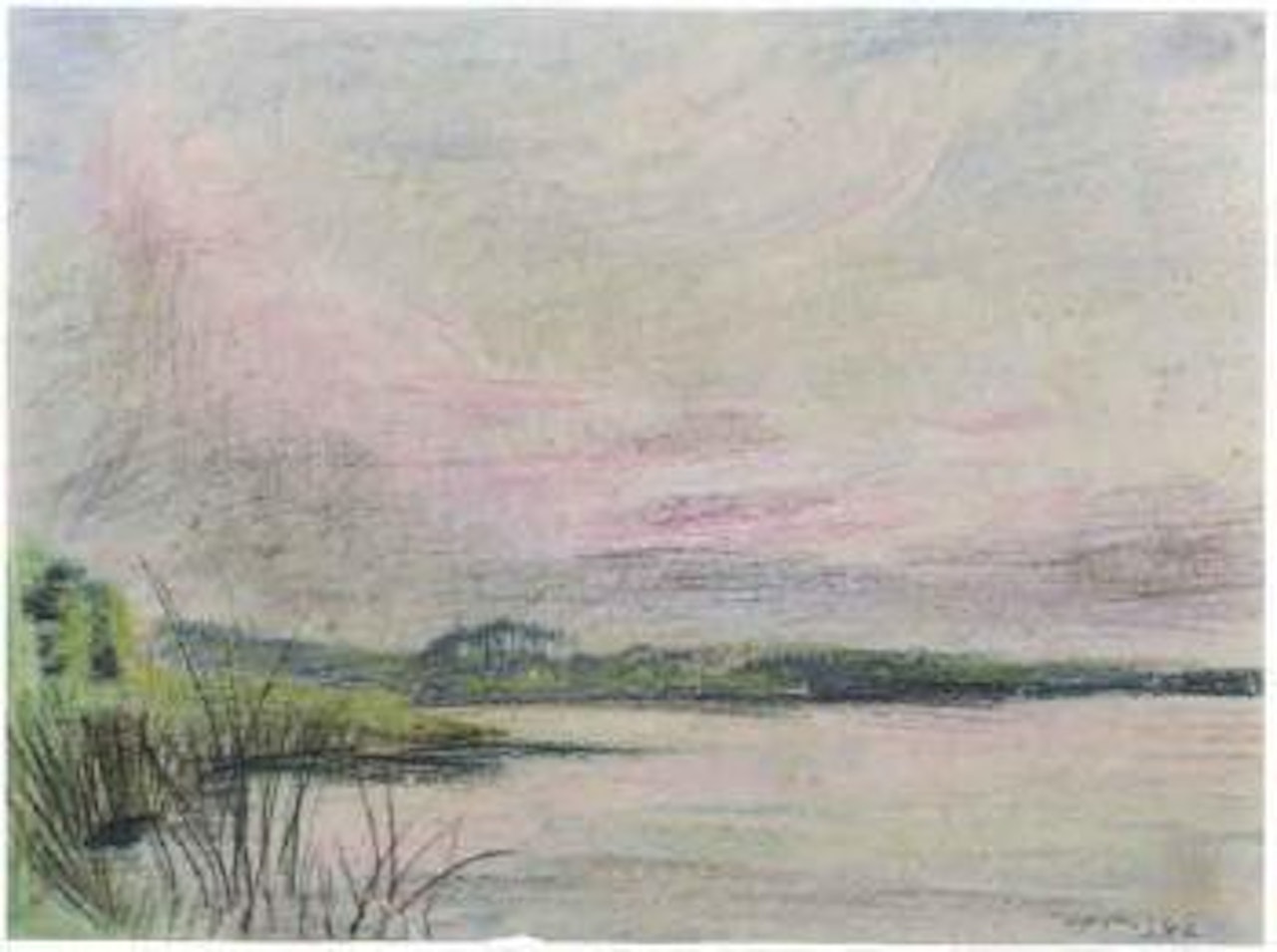 Lake landscape in Pommer by Max Pechstein