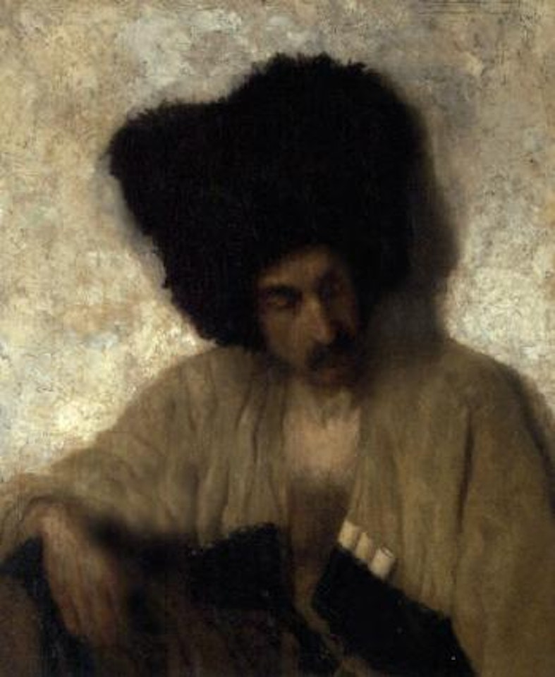 A Caucasian in a papakha by Russian School