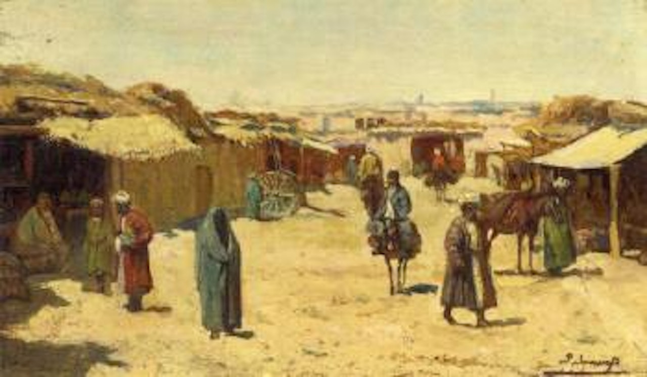 Central Asian village by Richard Karlovich Zommer