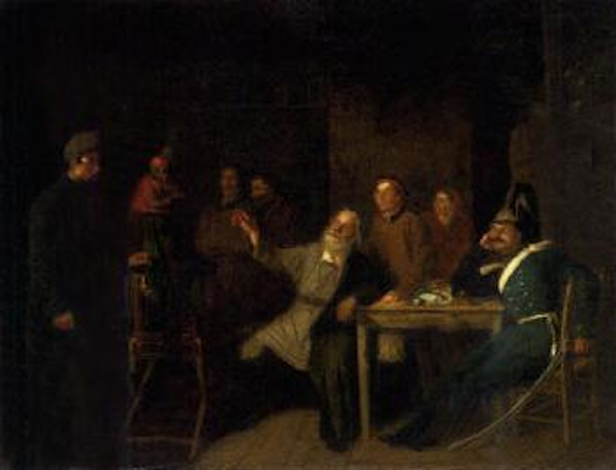 The monkey and the organ grinder by Russian School