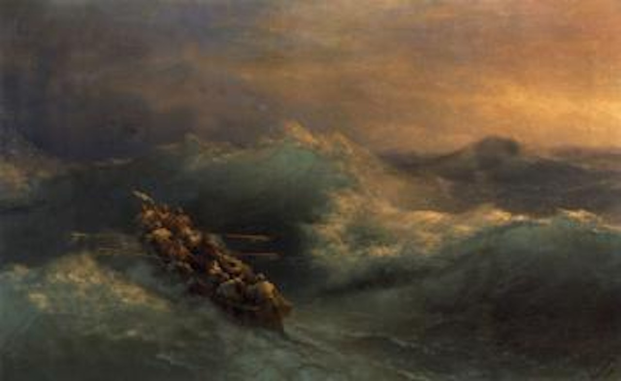 Lifeboat in heavy seas by Ivan Konstantinovich Aivazovsky