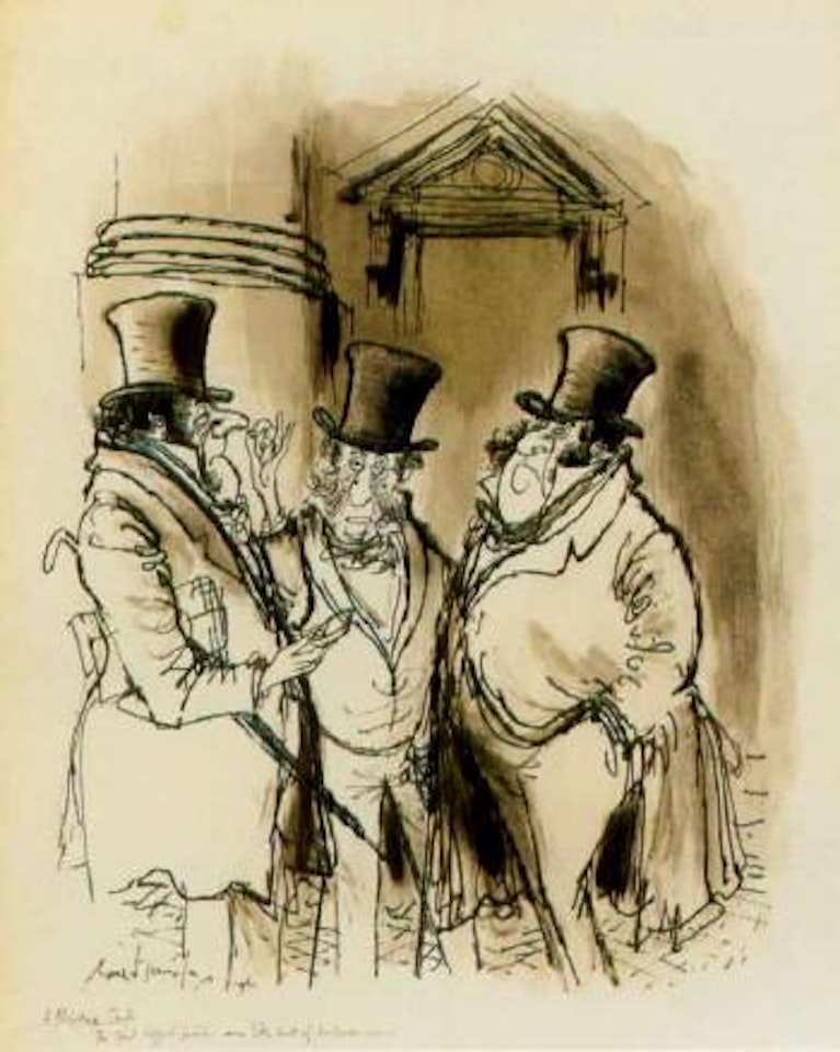 A Christmas Carol: The spirit stopped beside one little knot of business men by Ronald Searle