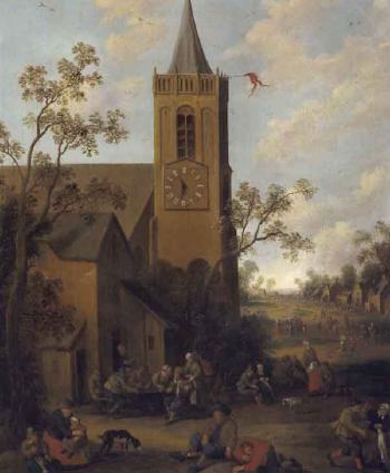 Peasants celebrating in a Dutch village by Joost Cornelisz Droochsloot