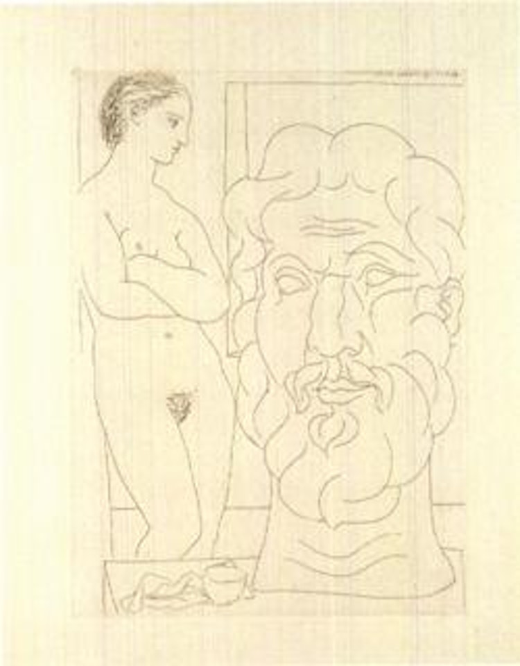 Modele et grande tete by Pablo Picasso