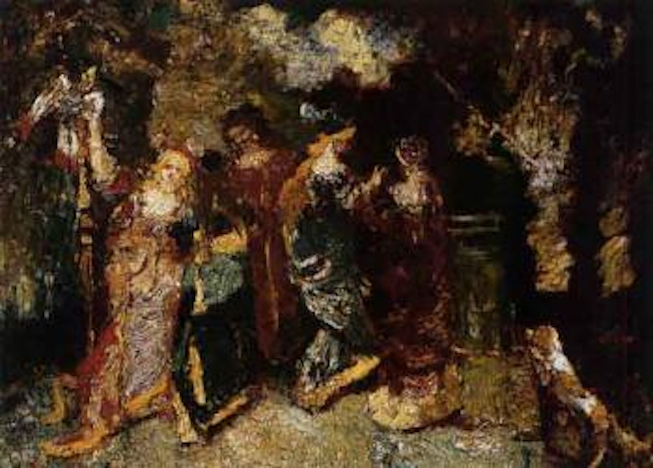 Conversation sur la terrasse by Adolphe Monticelli