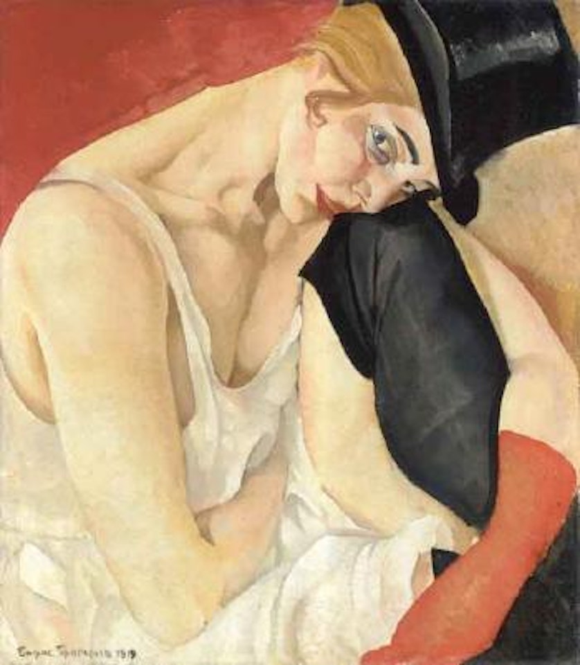 Woman in top hat by Boris Grigoriev