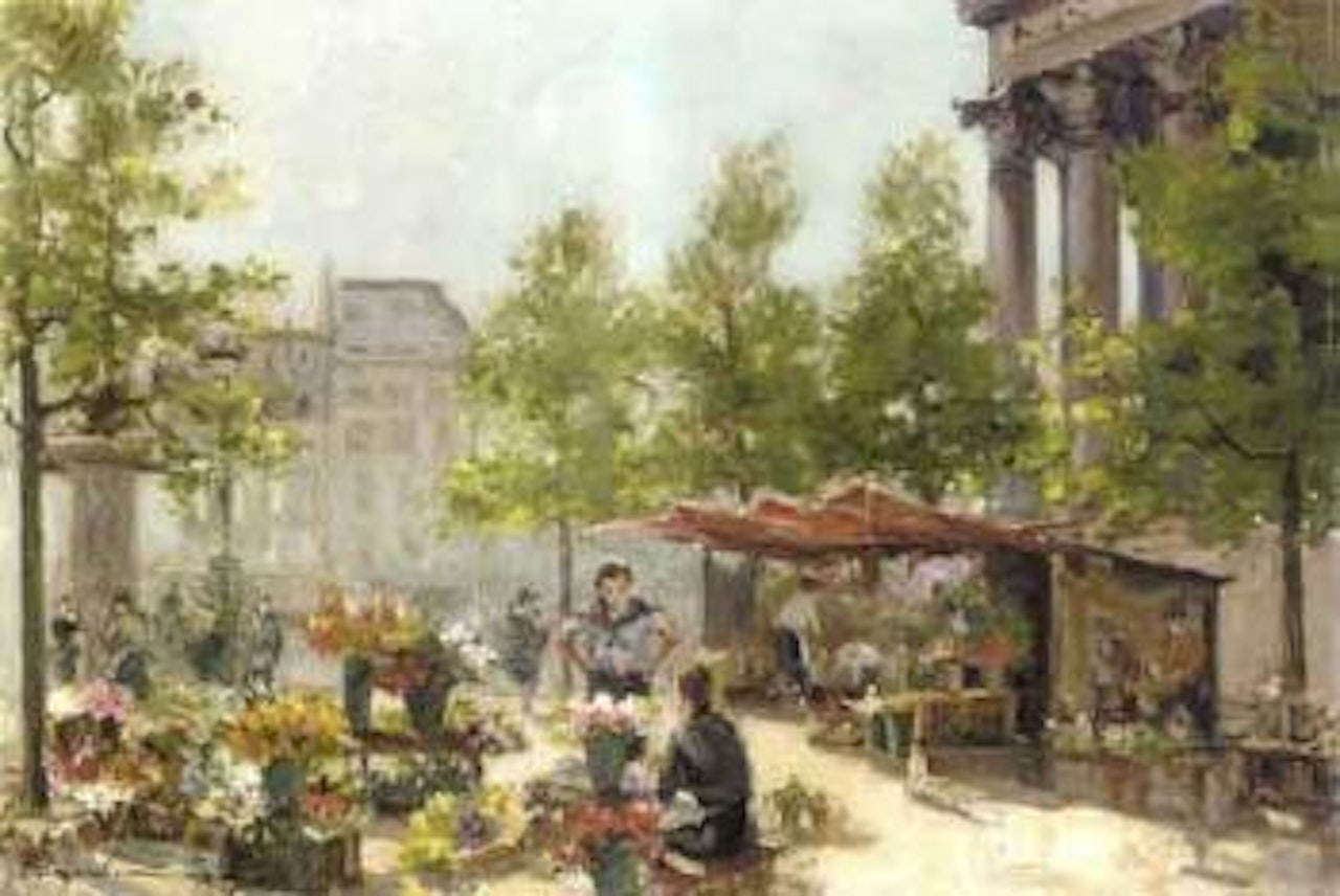 Flower market by Georgij Aleksandrovic Lapschin