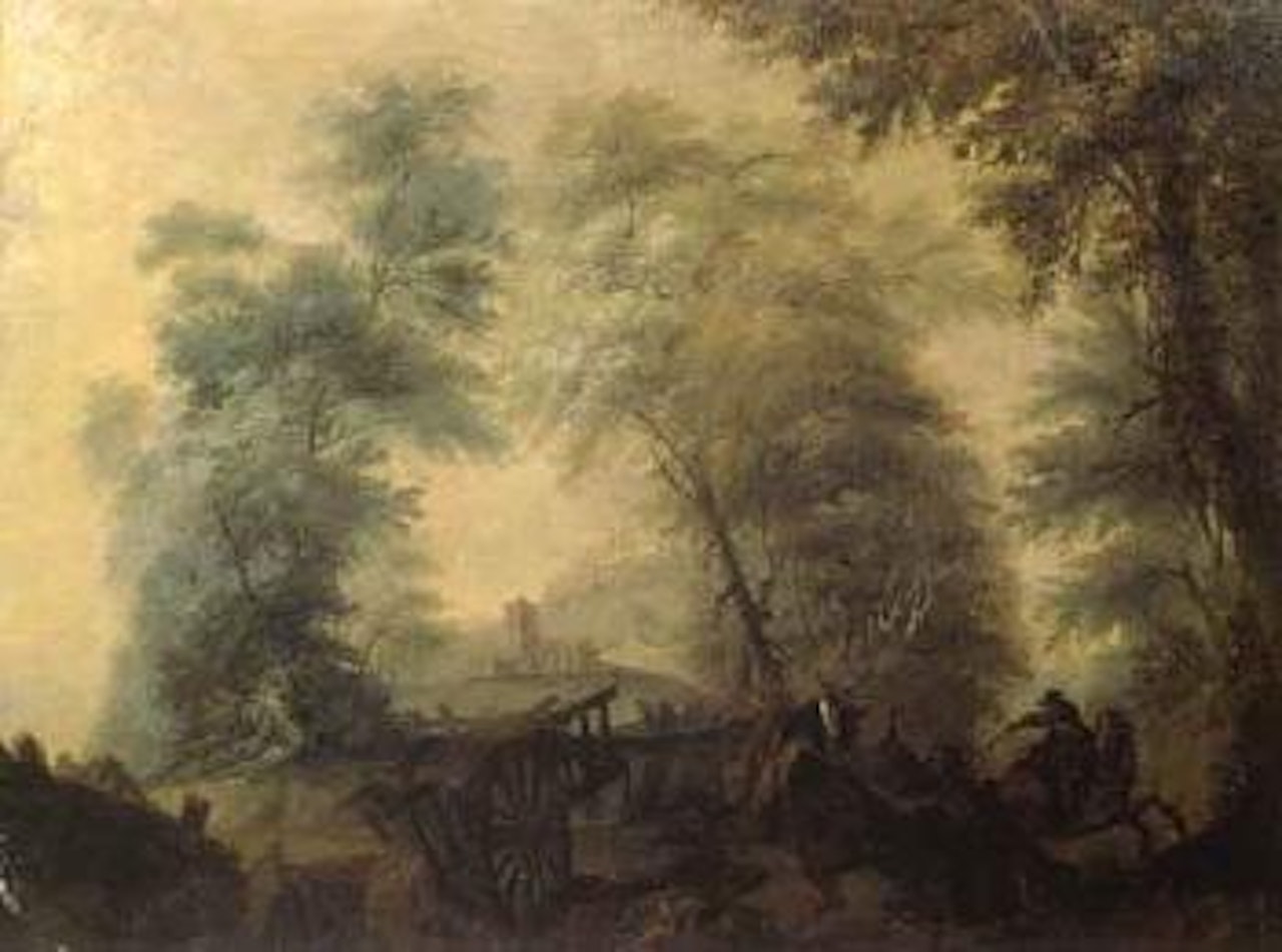 Bandits attacking in the forest by Francesco Giuseppe Casanova