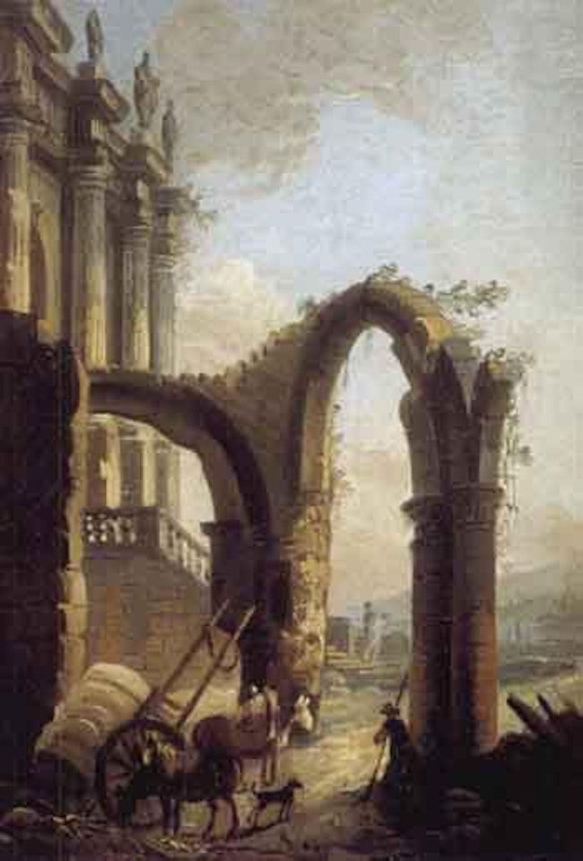 Capriccio with ruins by Pierre Antoine Demachy