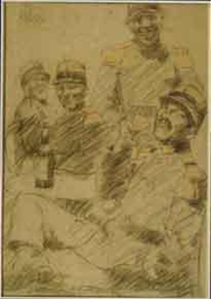 Officers mess, with officers merrymaking by William Conor