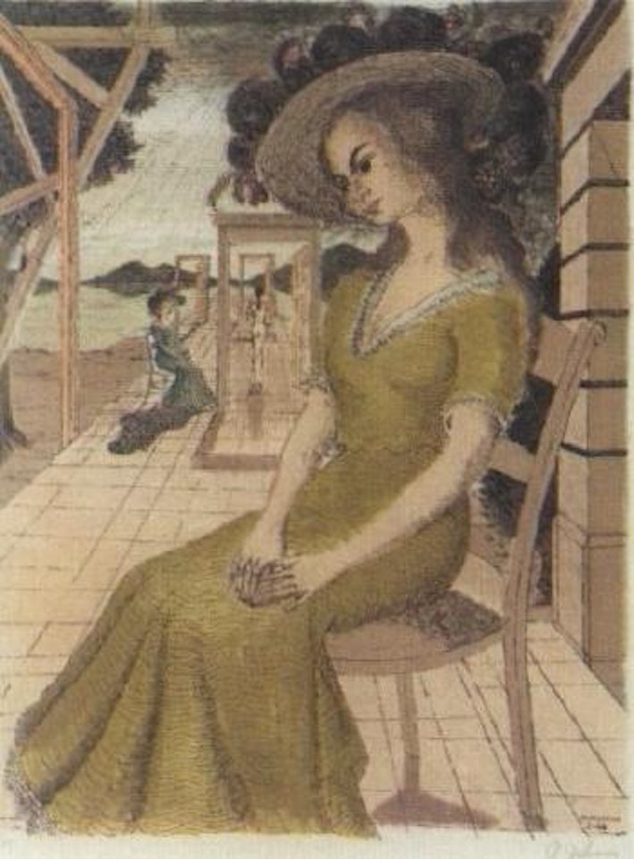 Anne lost in thought by Paul Delvaux