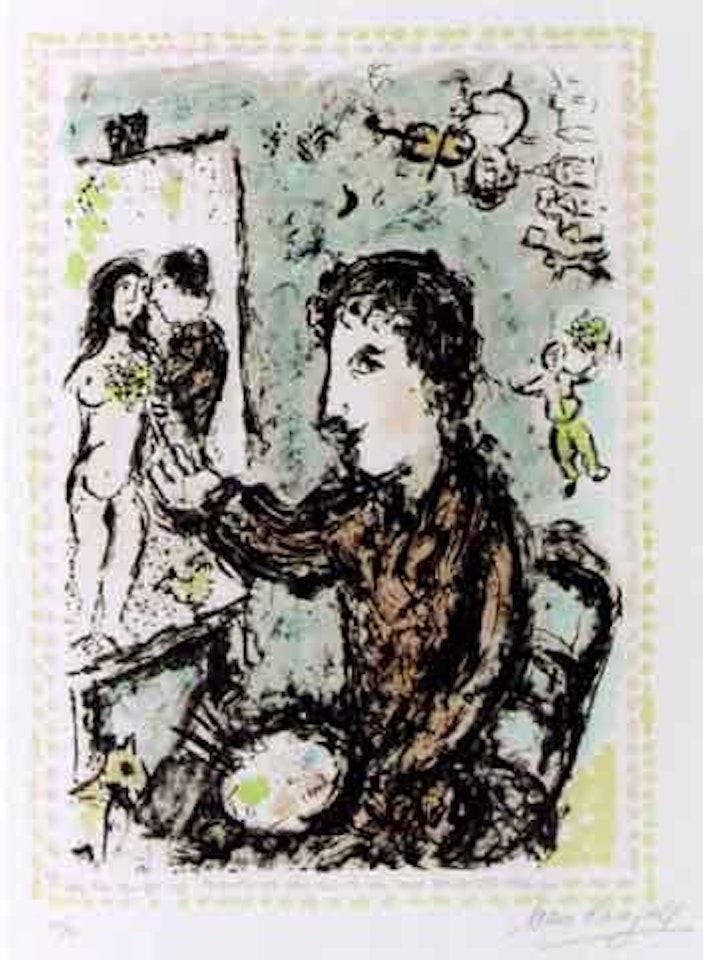 Studio scene by Marc Chagall