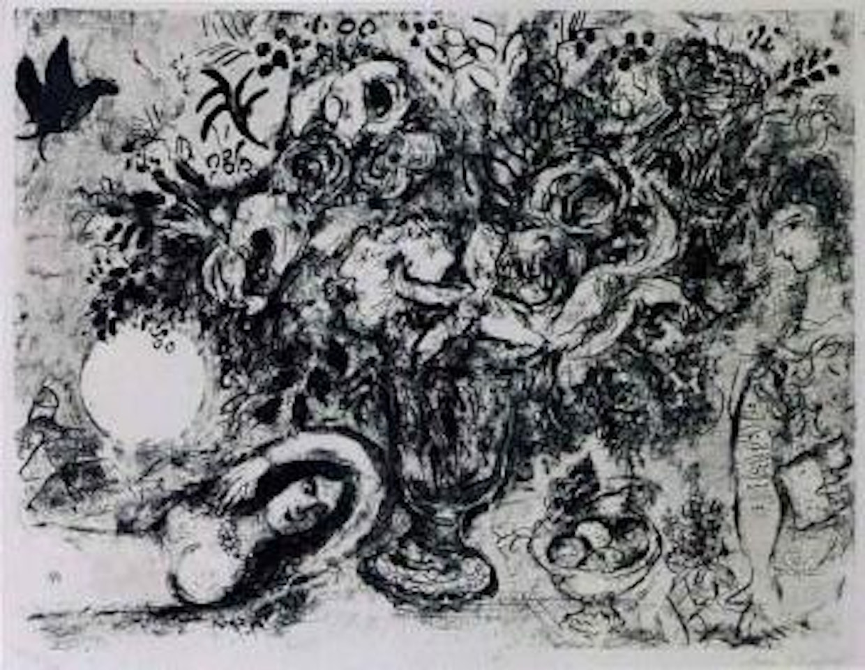 Nude with flowers by Marc Chagall