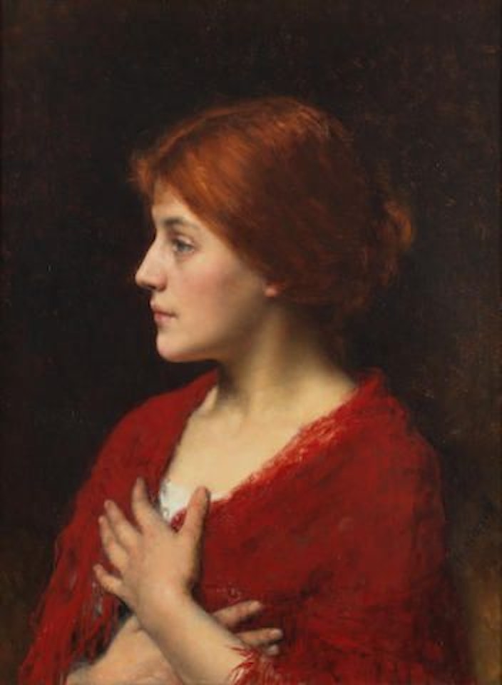 The red shawl by Alexei Harlamoff