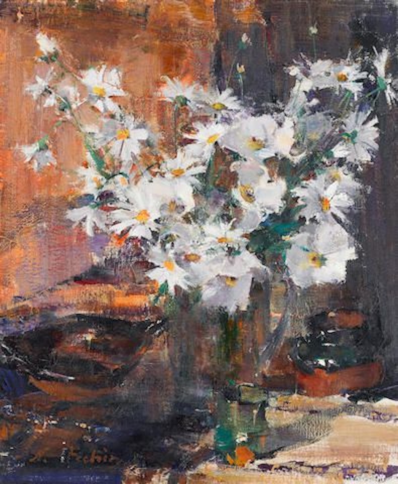 Still life with daisies by Nicolai Fechin
