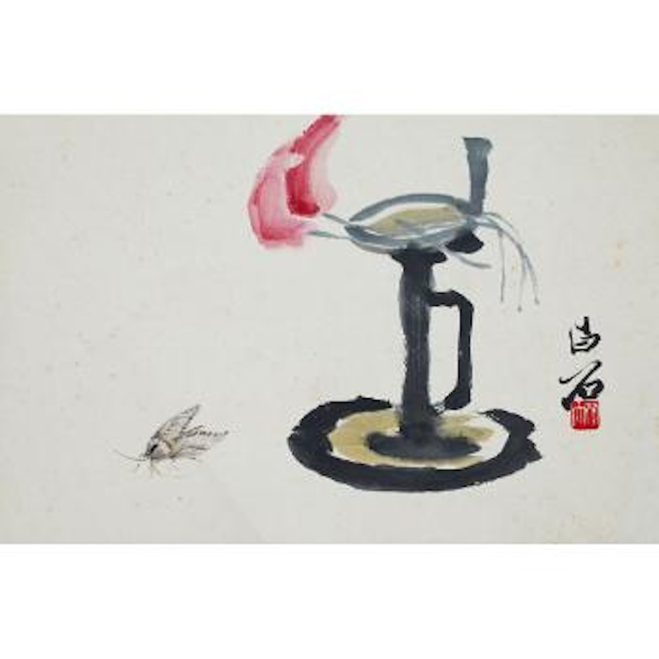 Candlestick and Moth by Qi Baishi