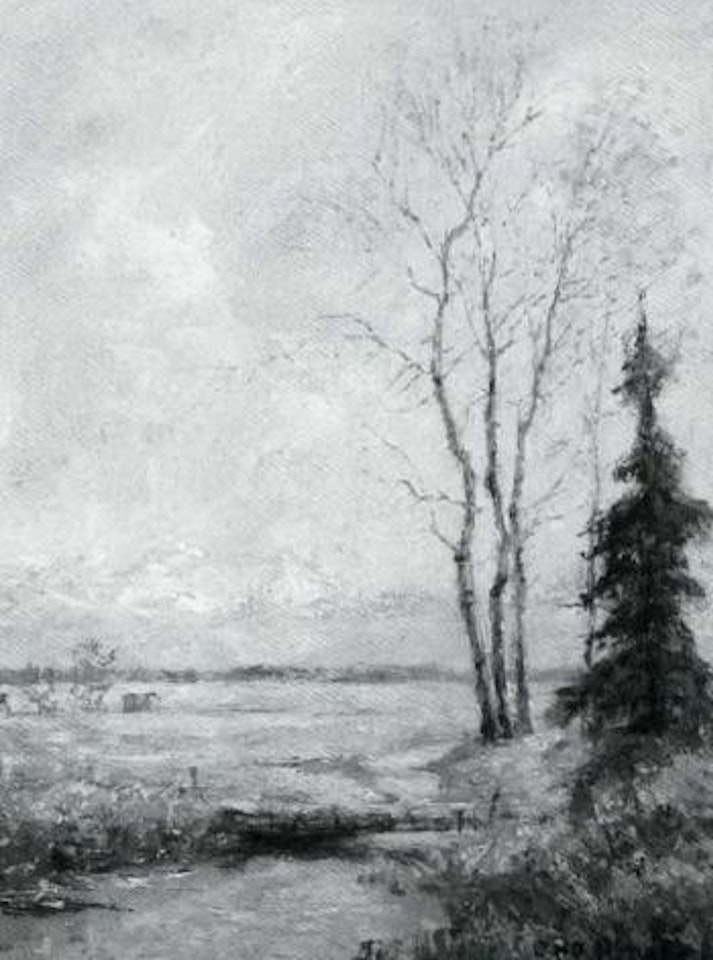 Alpine landscape with stream by Otto Pippel