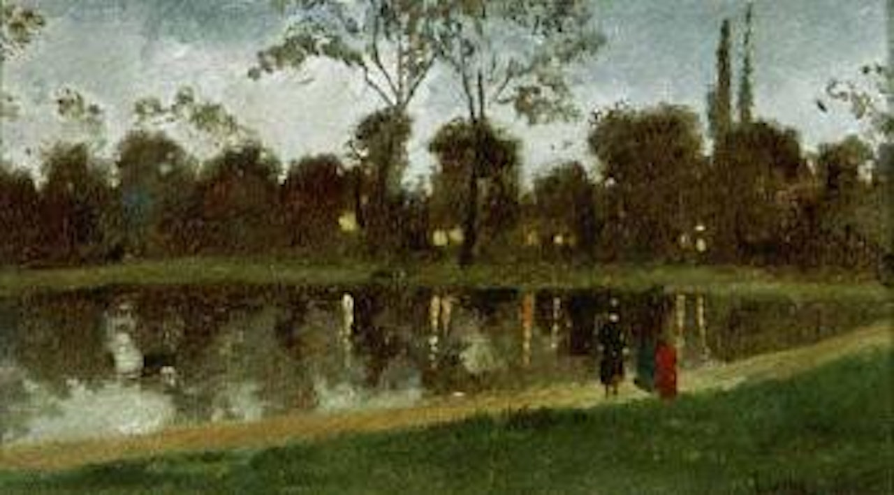 Evening walk by lake by Luigi Loir