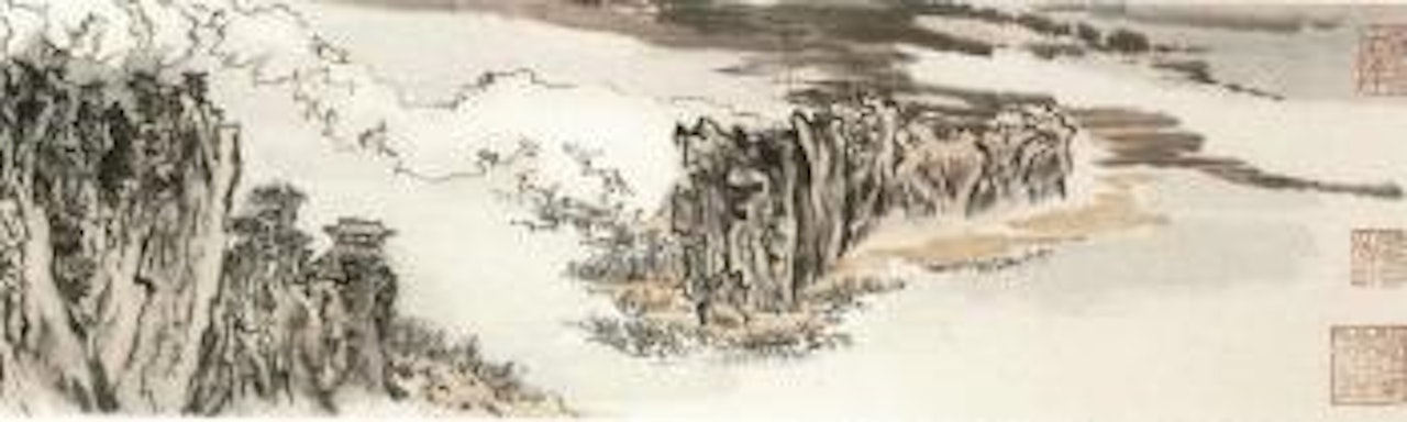 Dwelling among misty mountains by Lu Yanshao