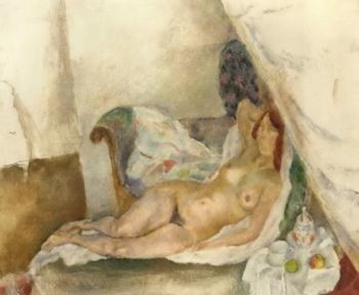Nu a la tenture by Jules Pascin