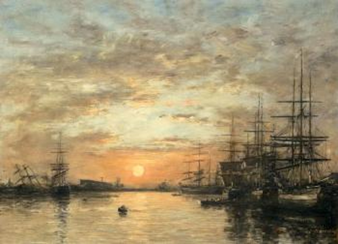 Le Havre, bassin de l'Eure by Eugène Boudin