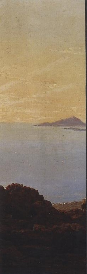 View of Naples and surrounding country from the foot of the crater-Vesuvius by Eugene von Guérard