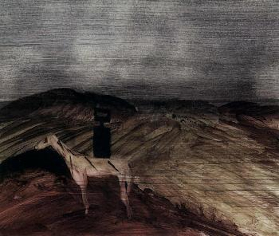 Ned Kelly on horse by Sidney Nolan