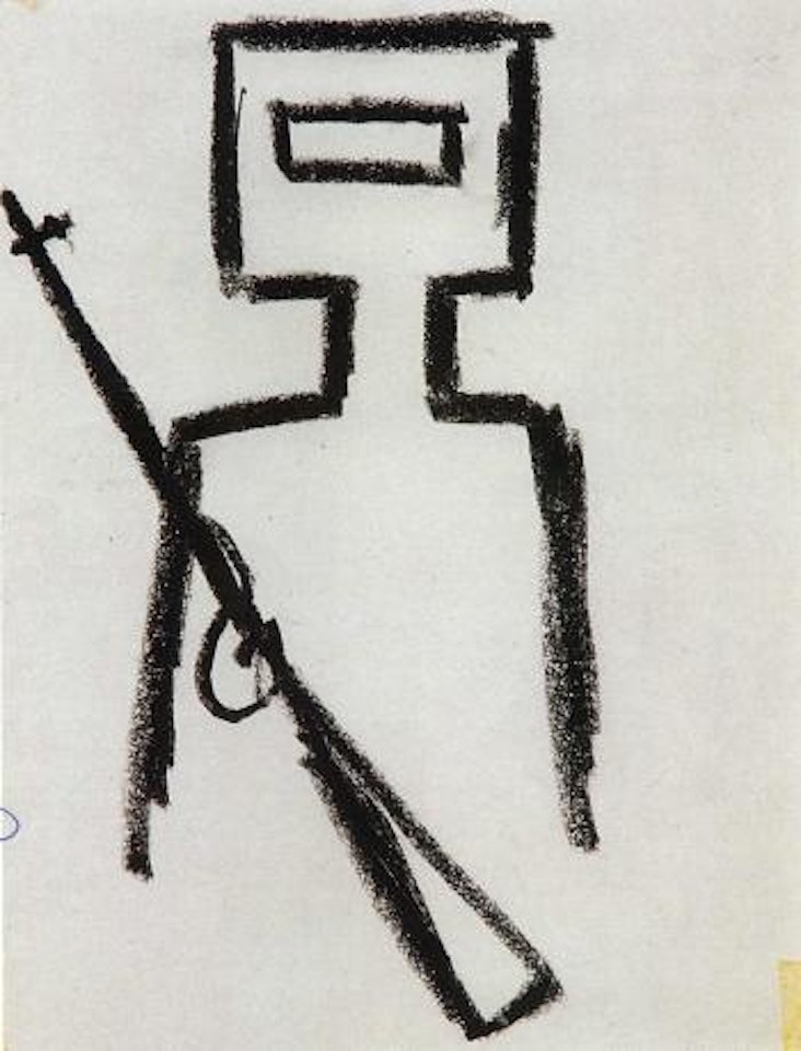 Kelly and gun by Sidney Nolan