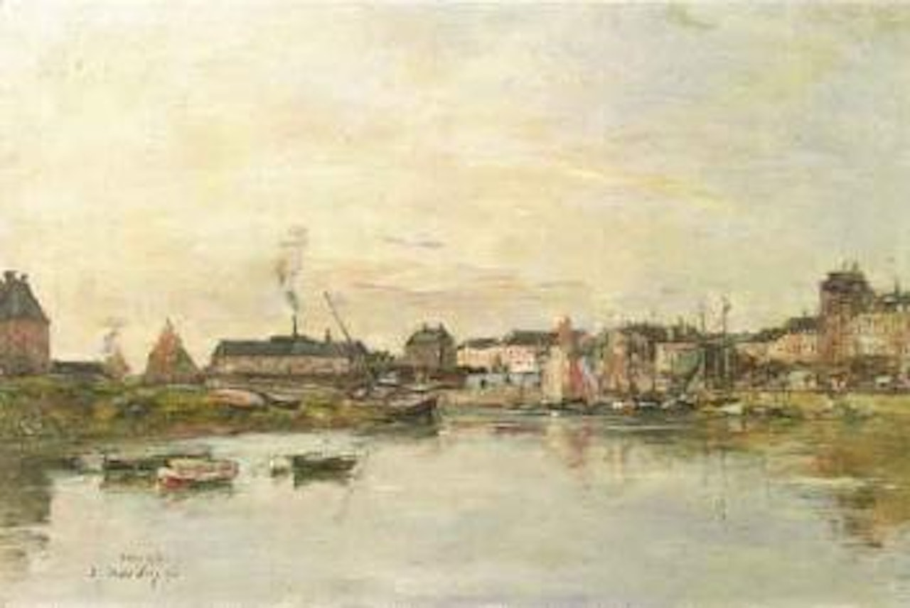 Trouville, le port by Eugène Boudin