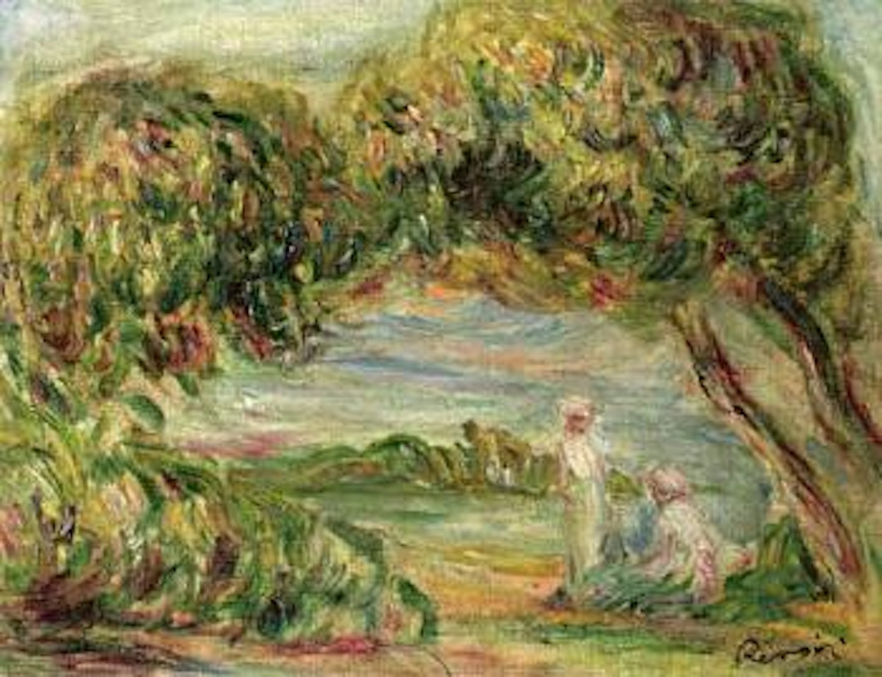 Deux femmes dans un paysage by Pierre-Auguste Renoir