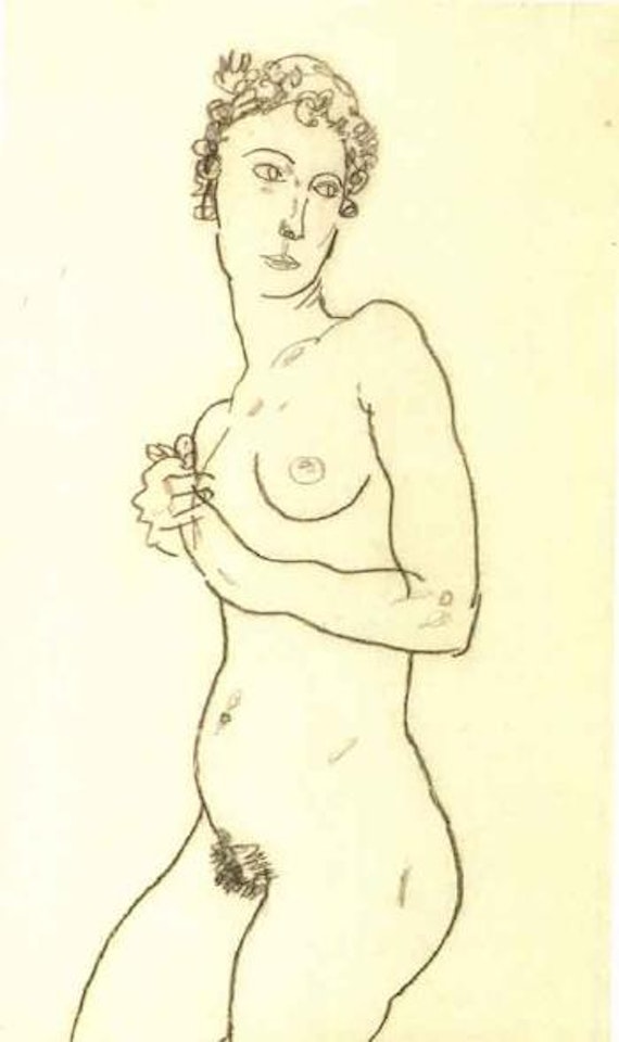 Standing nude by Egon Schiele
