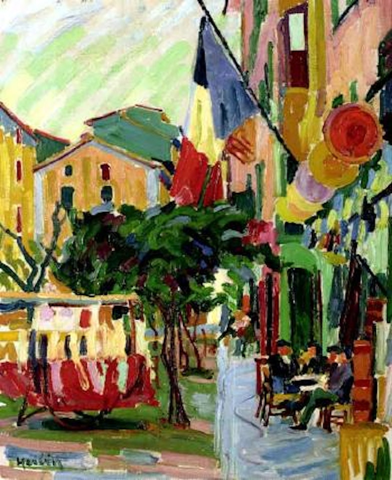 Une place a Bastia - le 14 Juillet by Auguste Herbin