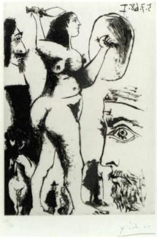 Peintre ou sculpteur pensant a une femme guerriere by Pablo Picasso