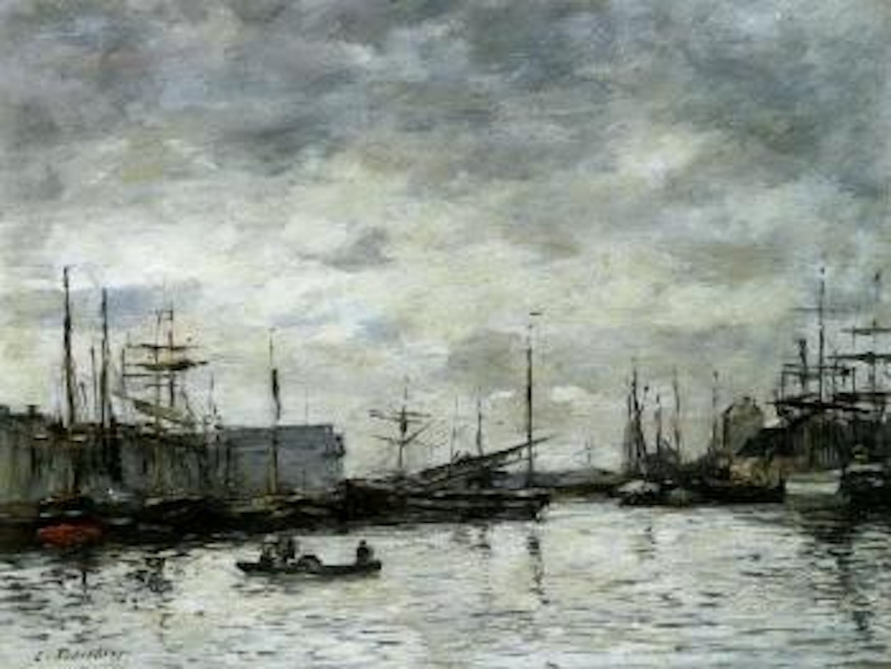 Fecamp, le bassin by Eugène Boudin