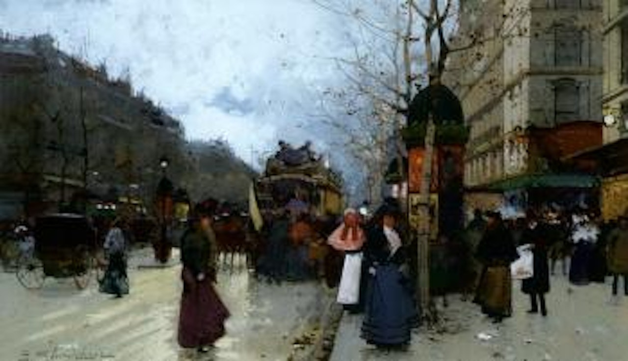 Grands Boulevards a Paris by Eugene Galien-Laloue