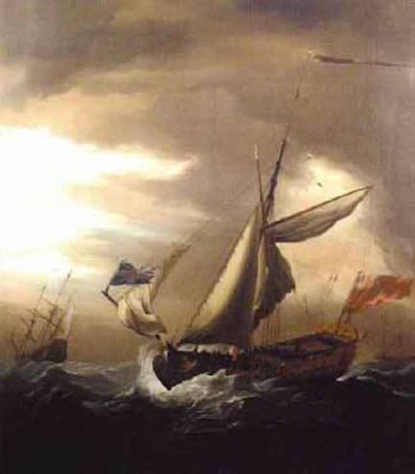 An Admiralty yacht in a swell by Peter Monamy