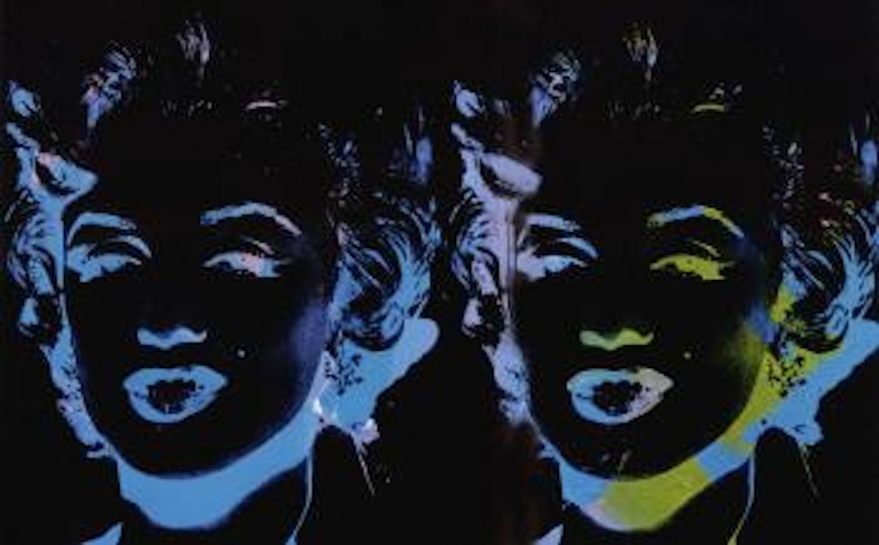 Two multicoloured Marilyns by Andy Warhol