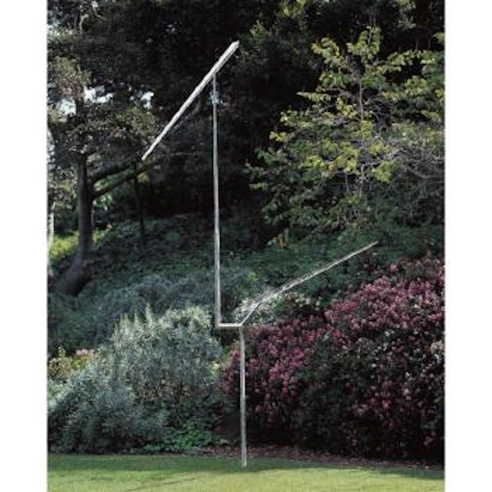 One up, one down eccentric II by George Rickey