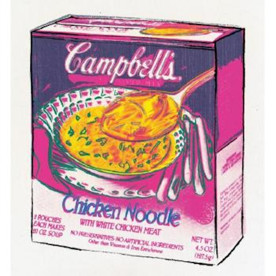 Campbell's chicken noodle soup box by Andy Warhol