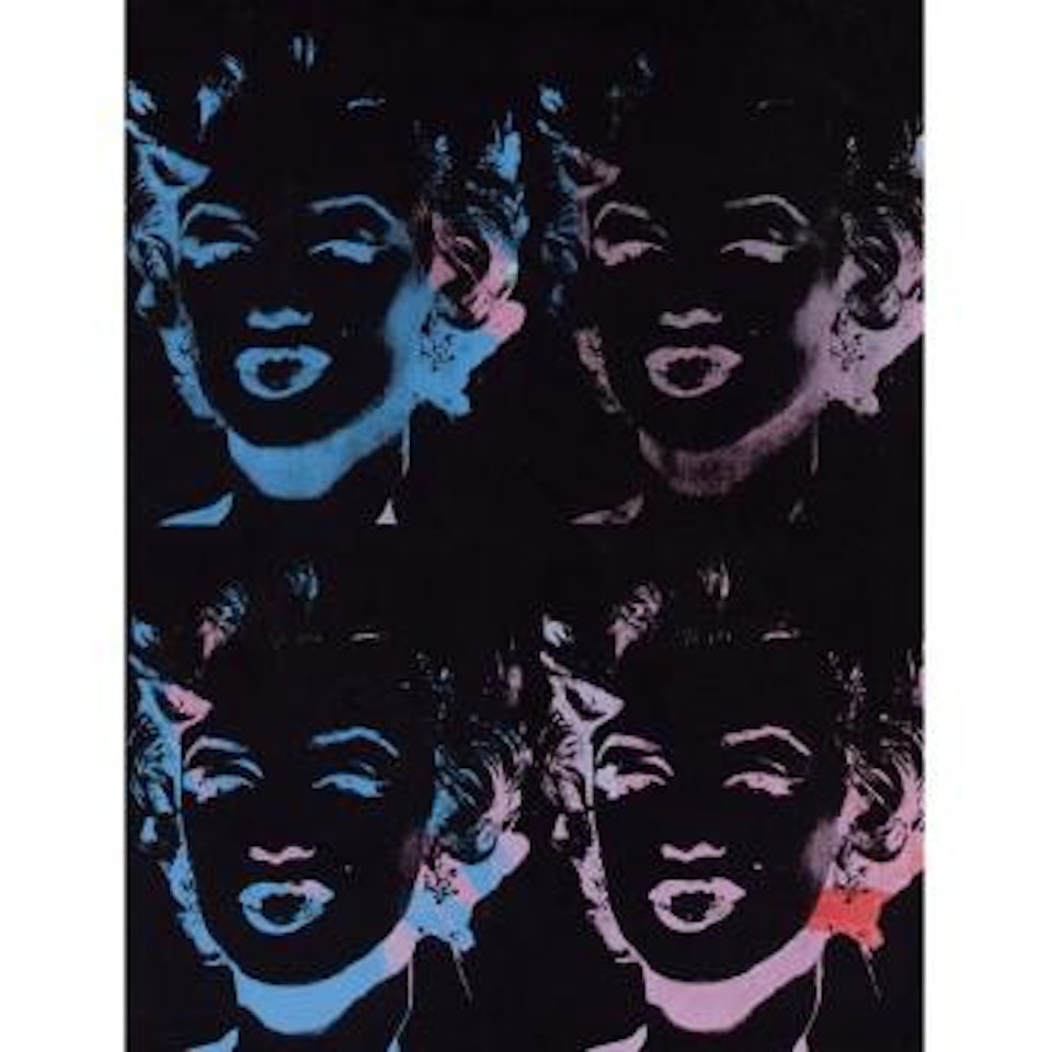 Four multicoloured Marylins - Reversal series by Andy Warhol