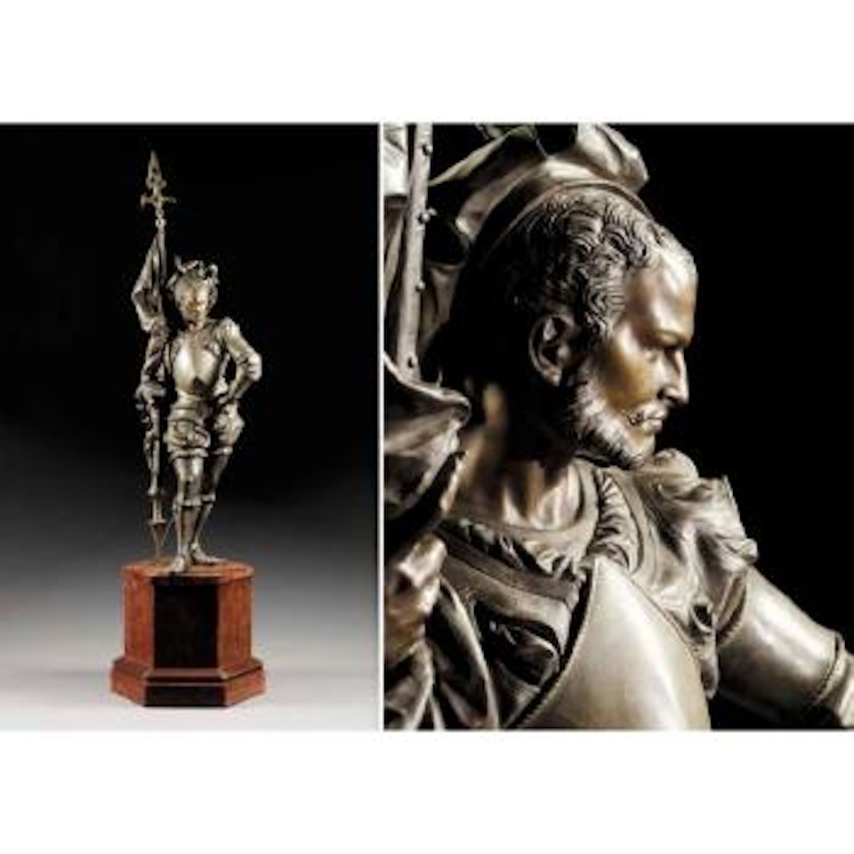 Halberdier with sword and spearhead by French School