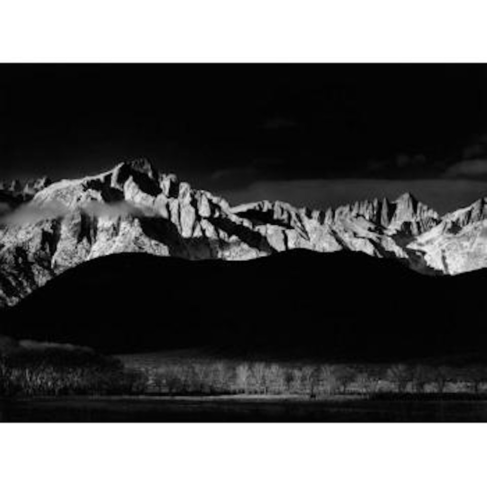 Winter sunrise, Sierra Nevada from Lone Pine by Ansel Adams