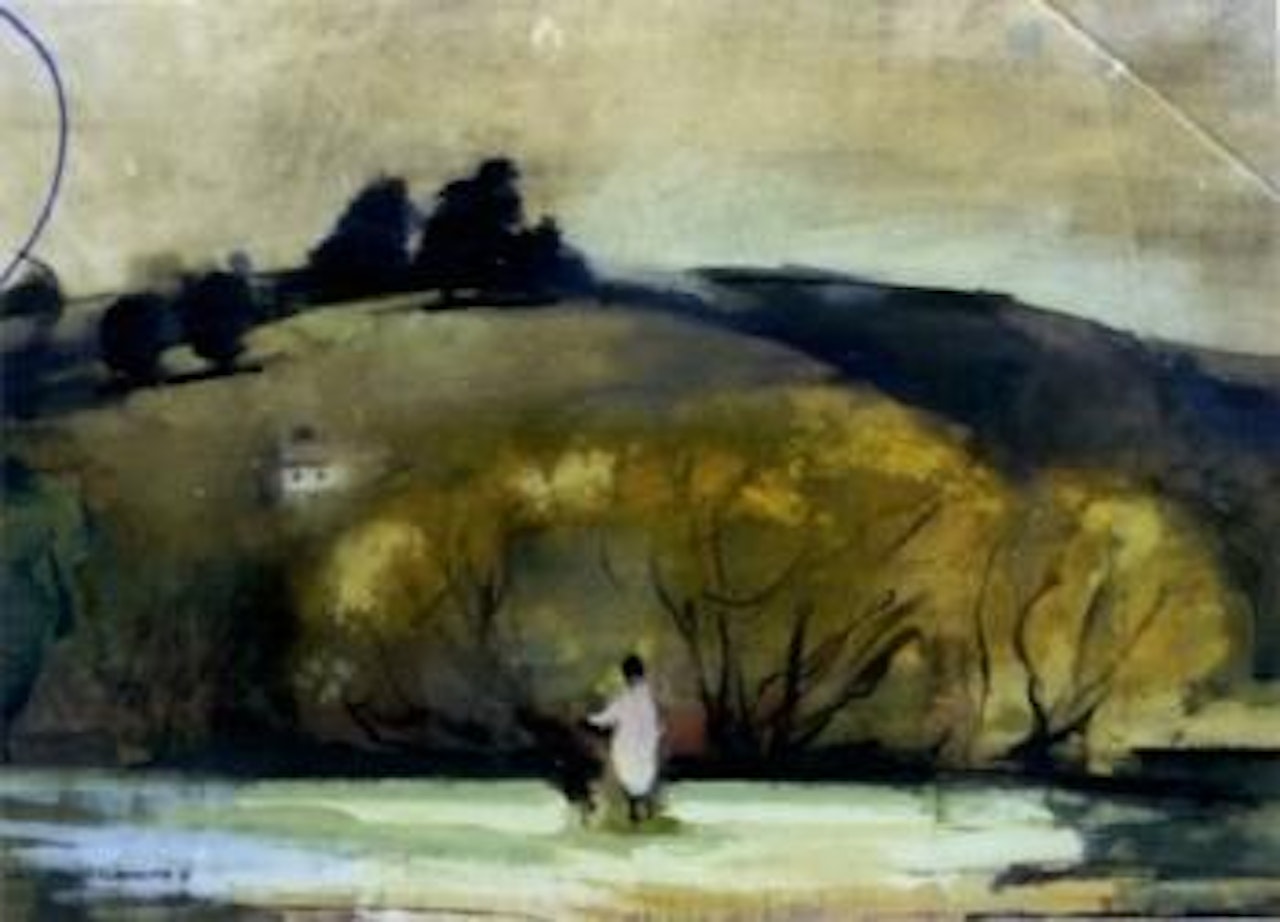 Figure in Lilydale landscape by Frederick Ronald Williams