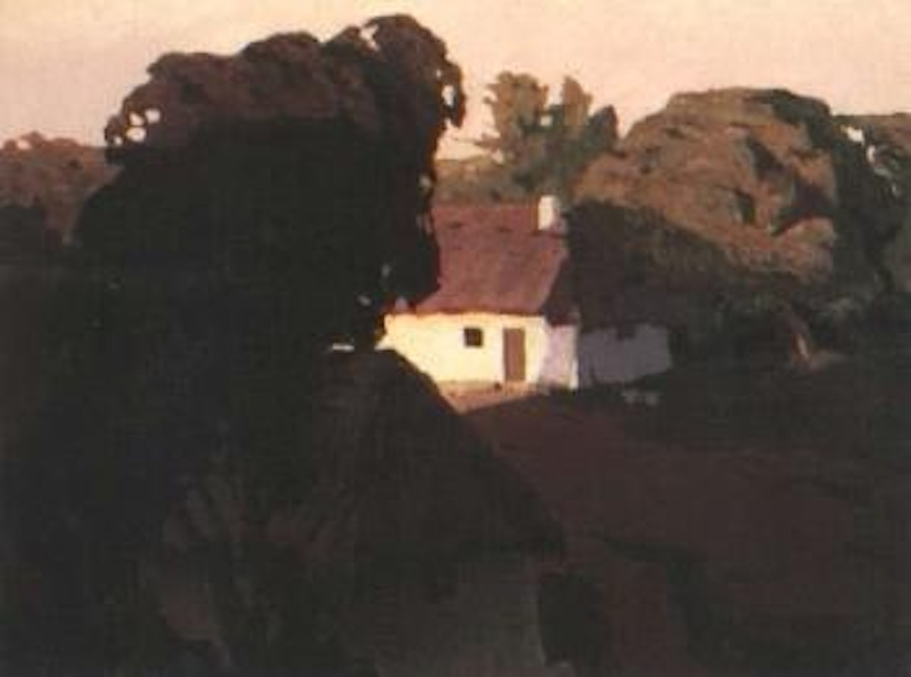 Landscape with farmstead by Russian School