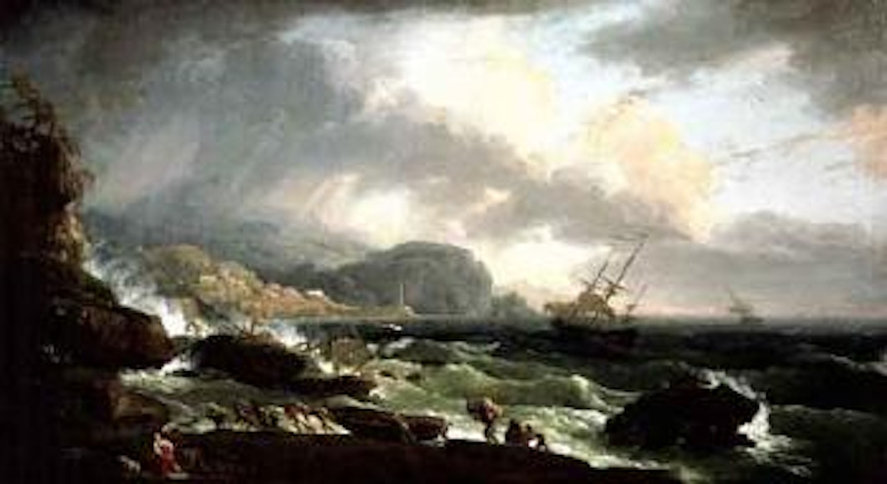 Shipwreck upon Mediterranean coast by Claude Joseph Vernet